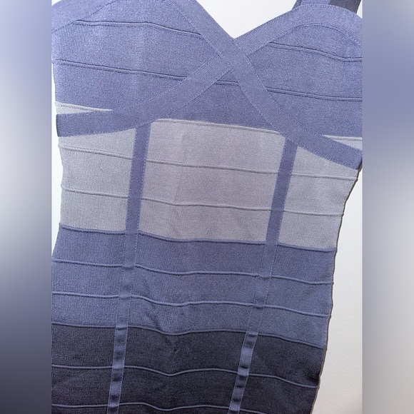 Bebe Blue Ombre Striped Color Block Dress - Picture 3 of 7